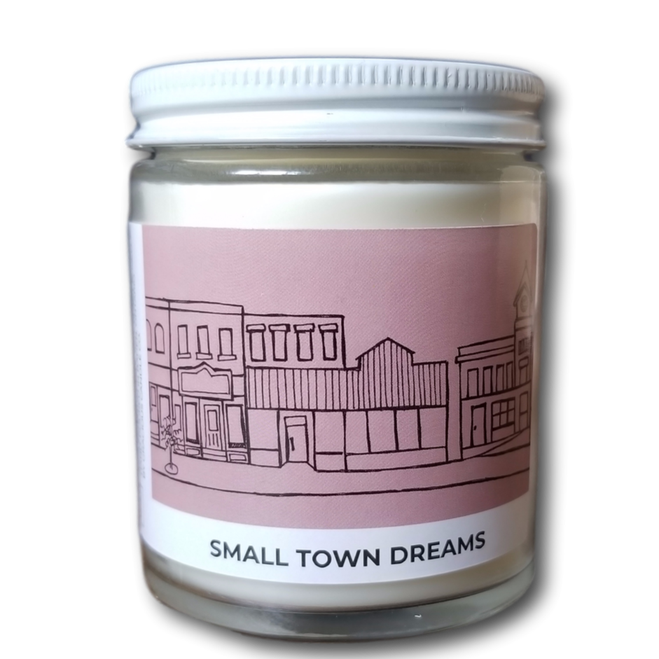 Small Town Dreams Acre75.ca Essential Oil Candle. Handpoured in Baden, Ontario, Canada.